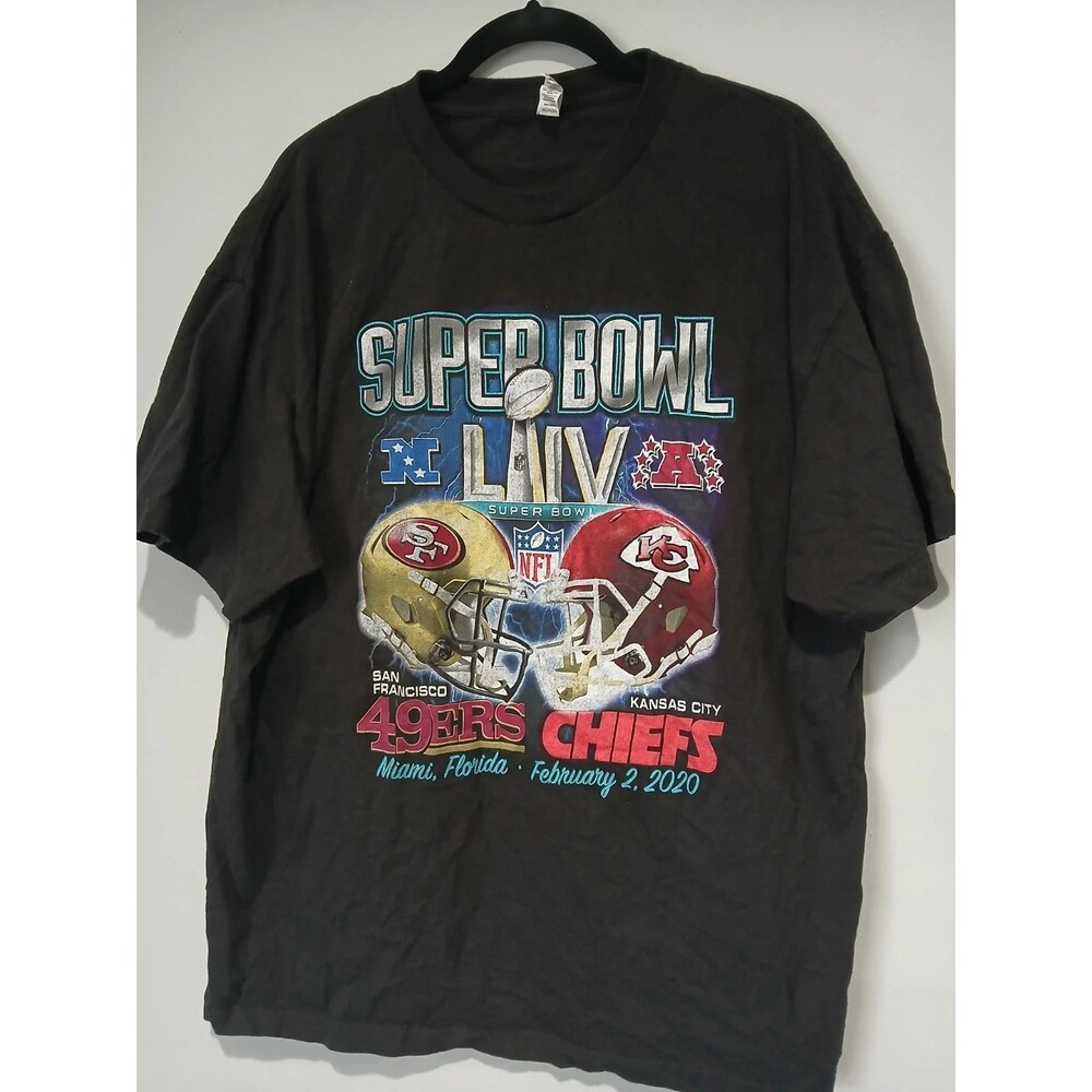 Super Bowl XIV. S.F 49ers Vs. K.C Chiefs T-Shirt. Double Sided. Men Size 2XL.